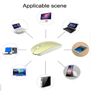 CHUYI Bezdrôtovej Myši Počítač, Bluetooth 5.1 USB 2.4 Nabíjateľná Mause Tichý Myši na Notebook RGB Ergonomické Myši Wireless