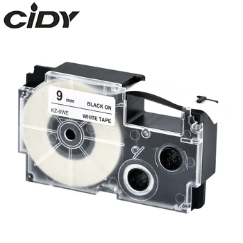 CIDY Kompatibilné 15pcs 9mm Casio XR-9WE XR9WE XR 9WE Páse s nástrojmi označenie páskou pre EZ-label stroj KL-60-L KL-120L KL-750