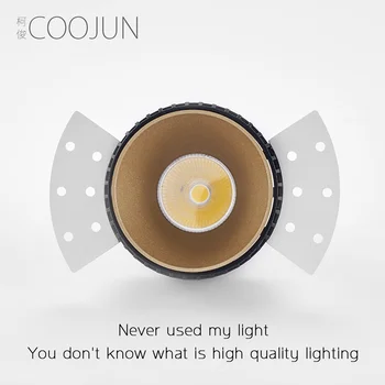 COOJUN LED Kolo Spot Light 5W 9W Ra93 4000 K 110-240V KLASU White Black Gold Lampou Tela, Vnútorné Hlboké Anti-oslnenia Stropné bodové svetlo