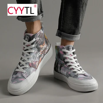 CYYTL Dizajnér Muži Ženy Módne Tenisky Pohodlné členkové Topánky Plátno Topánky Anime Vzor Pár Topánky Kobiet Buty Calzado