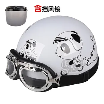 Capacete ,Moto Prilba Motocyklové prilby pol prilba elektrický motocykel Anti-UV Roztomilý Kožené prilba 