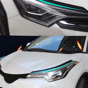Carbon Fiber Predných Svetlometov Kryt Viečka Tvarovanie Výbava pre Toyota C-H CHR 2016 2017 2018 2019