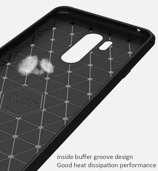 Carbon Fiber Prípade Pre LG G7 Kartáčovaný TPU Silikónové Matný Matný Chránič Kryt