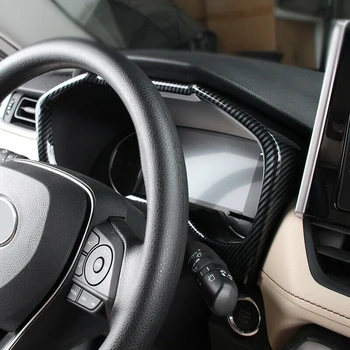 Carbon Fiber Vzor Dekoratívny Panel Prístrojovej dosky Rám Orezania Kryt pre Toyota RAV4 2019 2020( Ľavá Smerovka)