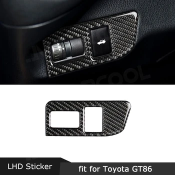 Carbon Fiber Zadné Boot Prepnúť Tlačidlo Rám Orezania Nálepka Pre Toyota GT86 FT86 ZN6 Subaru BRZ roky 2013-2017 Auto Interiérové Doplnky