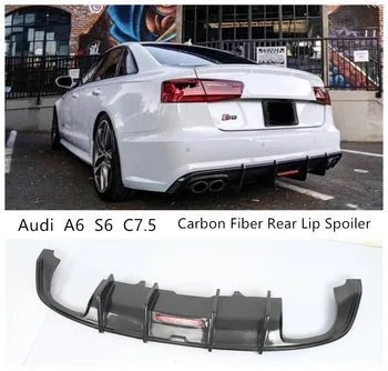 Carbon Fiber Zadný Difúzor Pery Spojler Na Audi A6 S6 C7.5 2016 2017 2018 Vysokej Kvality Nárazníka Auto Príslušenstvo