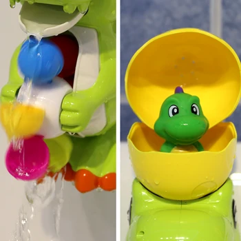Cartoon Dinosaura Vodné Koleso Pískacie Postrekovač Lopatka Interaktívny Baby Kúpeľ Hračka