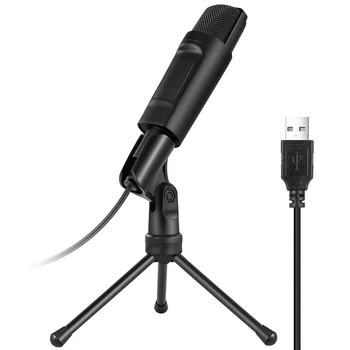 Chladič Mikrofón USB Štúdiový Mikrofón Pre PC Zvukovej Karty Profesionálne Karaoke DJ živú Nahrávku Mikrofón Plug & Play Stáť