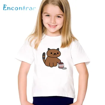 Chlapci/Dievčatá Kawaii Nutella Cartoon Print T shirt Deti Zábavné Oblečenie pre Deti, Letné Krátke Sleeve T-shirt Dieťa Topy,oHKP5357
