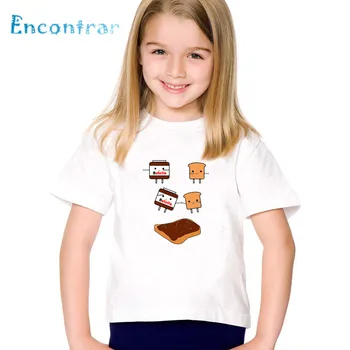 Chlapci/Dievčatá Kawaii Nutella Cartoon Print T shirt Deti Zábavné Oblečenie pre Deti, Letné Krátke Sleeve T-shirt Dieťa Topy,oHKP5357