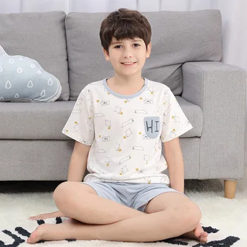 Chlapci Oblečenie detské Letné Pyžamo-Krátke rukávy Top+šortky Oblečenie nastaviť Deti Pyžamá Chlapci Dievčatá Pyžamo Dieťa Sleepwear Vyhovuje