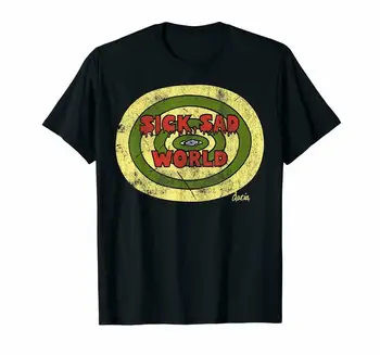 Chorý, Smutný Svet Drippy Text Oko Logo T Shirt Zábavné Retro Darček Muži Ženy