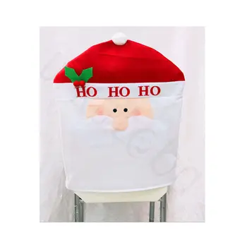 Christmas Tableware Home Party Decor Chair Cover Snowman Santa Claus Elk Christmas Hat Cute Chair Cover