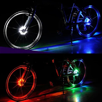 Cool Farebné Požičovňa Rozbočovače Hovoril Koleso Svetla MTB Bike Noc Cyklistické Nepremokavé Predné Chvost Výstražné LED Bleskom Bike Príslušenstvo