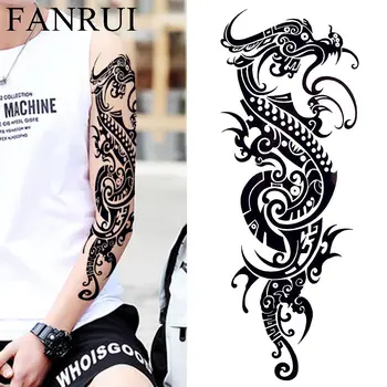 Cool Čínsky Drak Mýtus Nepremokavé Tetovanie Mužov Úplné Ramenný Telo Rameno Dočasné Tetovanie Nálepky Ženy Make-Up Veľké Tetovanie Vložiť