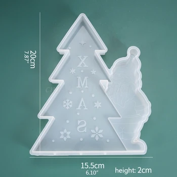 Crystal Epoxidové Živice Formy DIY Vianočný Stromček Santa Uvedené Prívesok Silikónové Formy