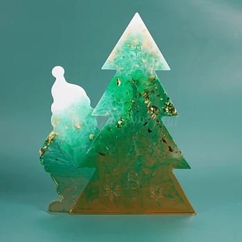 Crystal Epoxidové Živice Formy DIY Vianočný Stromček Santa Uvedené Prívesok Silikónové Formy