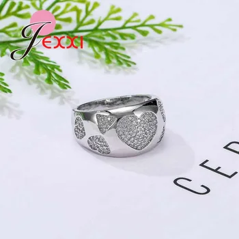 Crystal Prstene Pre Ženy Multicolor/biela Drahokamu Silver Ženské Srdce Šperky Strany Narodeniny Anel