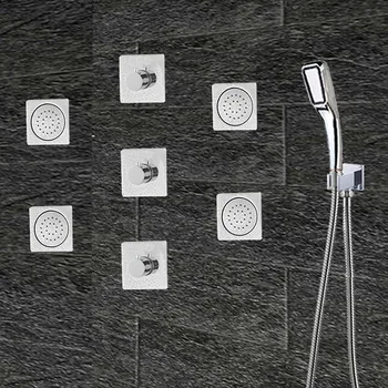Crystal Prívesok Bluetooth Hudby LED Stropné Sprchovacie Hlavice Veľkých tokov, Kúpeľňa Skryté Termostatické Sprchové Nastaviť Batérie, masážne Trysky