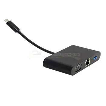 Cy USB-Typ C-C na VGA a USB OTG & Gigabit Ethnernet & Audio & Žena Nabíjací kábel Adaptér pre Notebook kábel