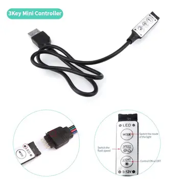 DC 5V USB LED RGB Controller Mini 3Keys Kontroly 24Keys IR Diaľkové 17Keys RF Bezdrôtový Vzdialenejších Ovládanie pre USB LED Pásy
