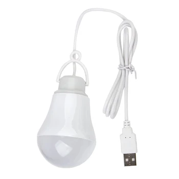 DC5V 5W LED Žiarovka USB lampa Prenosná Biele svetlo pre Vonkajšie Notebook