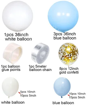DIY Dieťa Krst Dekorácie Balóny Arch Auta White Blue Gold Globálne Balón Držiak pre Narodeniny, Svadby Baby Sprcha Strana Dodávky