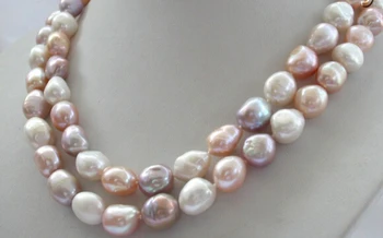 DOPRAVA ZADARMO>> ohromujúci 2rows VEĽKÝ barokový multicolor sladkovodné perlový náhrdelník