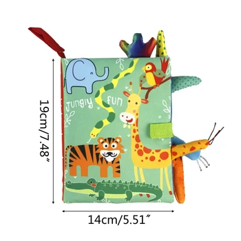 Deti 3D Zvierat Chvosty Handričkou Knihy Baby Puzzle Montessori Vzdelávacieho Hračka 425F