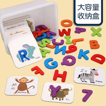 Deti Alfanumerický Vzdelávania Karty, Puzzle Žiarivo Farebné Dvakrát bočné Tlač Vzdelávania Slová Montessori Učebné Pomôcky