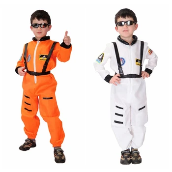 Deti Halloween Cosplay Kostýmy White Orange Astronaut Romper Deti Vianočné Kostýmy Strany Úlohu Hrať Disfraz