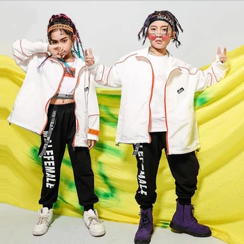 Deti Hip Hop Oblečenie bunda Outwear Bezec Nohavice Dievčatá Chlapci Jazz Dance nosiť Kostýmy Deti Fáze Spoločenský Tanec Oblečenie Nosiť