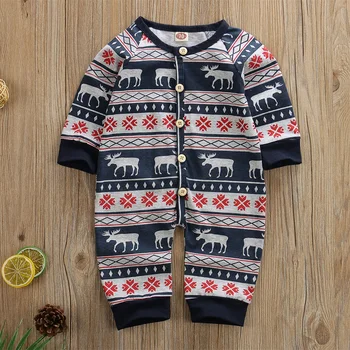 Detské Jarné, Jesenné Vianočné Oblečenie Novorodenca Chlapci Dievča Vianočné Oblečenie S Dlhým Rukávom Romper Oblečenie Santa Elk Kostýmy