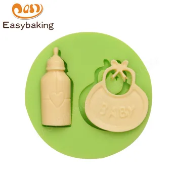 Detské nohavice s Náprsenkou a Mlieko Fľaše pre potravinársky Silikónové Formy na Pečenie Cake Decoration Nástroj DIY 3D Čokoláda Plesne Pečivo Nástroje