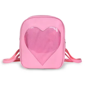 Dhl alebo ems 20pcs 2017 Candy Transparentné Láska Srdce Tvar Batohy Harajuku Školský Batoh Tašky cez Rameno Pre Dospievajúce Dievčatá