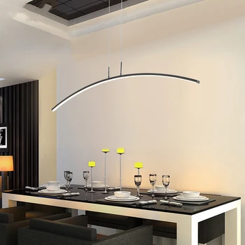 Diaľkové ovládanie Moderné Čierne Biele Lustre Pre Obývacia izba, Kuchyňa, Jedáleň štúdium izba kábel, Závesné svetlo osvetlenie lustre