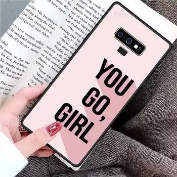 Dievča Šéf Ružová Ženy výkon text slogan Telefón puzdro Pre Samsung Galaxy S8 S9 S10 Plus S10E Poznámka 3 4 5 6 7 8 9 10 Pro Lite kryt