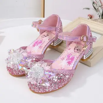 Dievčatá Sandály Drahokamu ružová tanečné topánky detský letný vysokým Podpätkom Princezná topánky deti Mrazené sandál dievčatá výkon obuvi