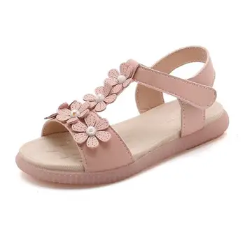 Dievčatá sandály 2019 lete nové módne kvety mäkké dno pohodlné veľké deti je pláž topánky, detské topánky princezná