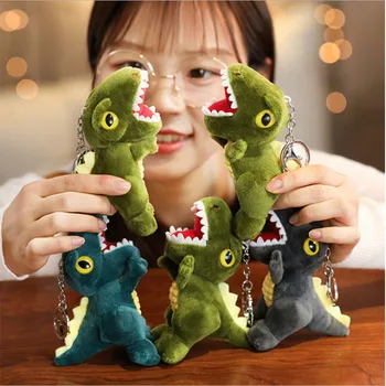 Dinosaurov plyšové hračky hobby kreatív cartoon Tyrannosaurus taška bábika deti krúžok na narodeniny, Vianoce, darček taška prívesok