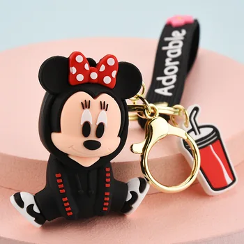 Disney Mickey Steh Batoh Prívesok Bábika Príslušenstvo Keychain Silikónové Hračka Bábika Darček