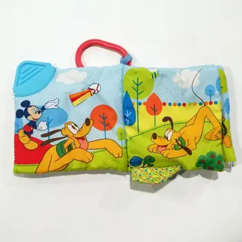 Disney Mickey&Pluto Dieťa Raného Vzdelávania Puzzle Krúžok Hodvábne Tkaniny Knihy Bábiku Baby Hračky Darček