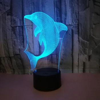 Dolphin Multi-farebné Akrylové Svetlo bytového zariadenia, Tvorivé farebné stolové lampy