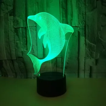 Dolphin Multi-farebné Akrylové Svetlo bytového zariadenia, Tvorivé farebné stolové lampy