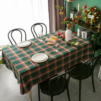 Domov Jedálenský Stôl Handričkou Reštaurácia Obdĺžnikový Obrus Nový Rok Vianočný Obrus Retro Červená Koberčeky Bavlna Piknik Textílie