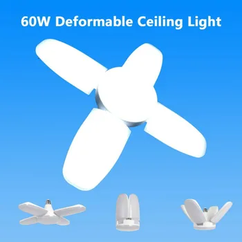 Domáce Praktické Úspory Energie 60W, Skladanie LED E27 Garáž Lampa Práce Svetlá Trvalé Domov Lampa