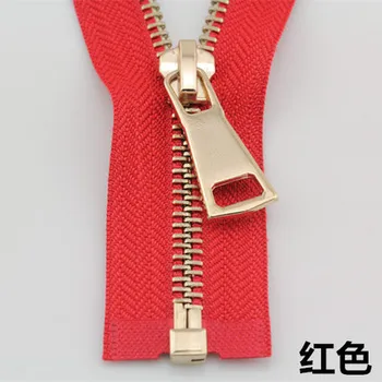 Doprava zadarmo 3ks/veľa červenej 5# kovový zips predné svetlo zlaté šaty, kabát nadol bunda vytiahnuť 70 cm 90 cm, zips