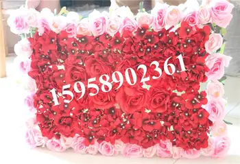 Doprava zadarmo 60*40 cm melón červený mix farieb Umelého hodvábu ruže kvet stenu svadobné pozadí trávnik/piliera trhu dekorácie