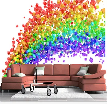 Doprava zadarmo vlastné 3D Rainbow Prietok nástennú maľbu, Tapety TV nástenná maľba, Spálne, Gauč pozadie tapetu