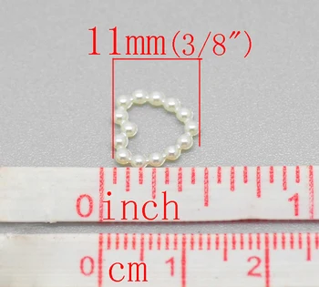 DoreenBeads 50PCs Akryl imitácia perly Lásky Srdce Zdobením Šperky Čo Zistenia 11x11mm(3/8
